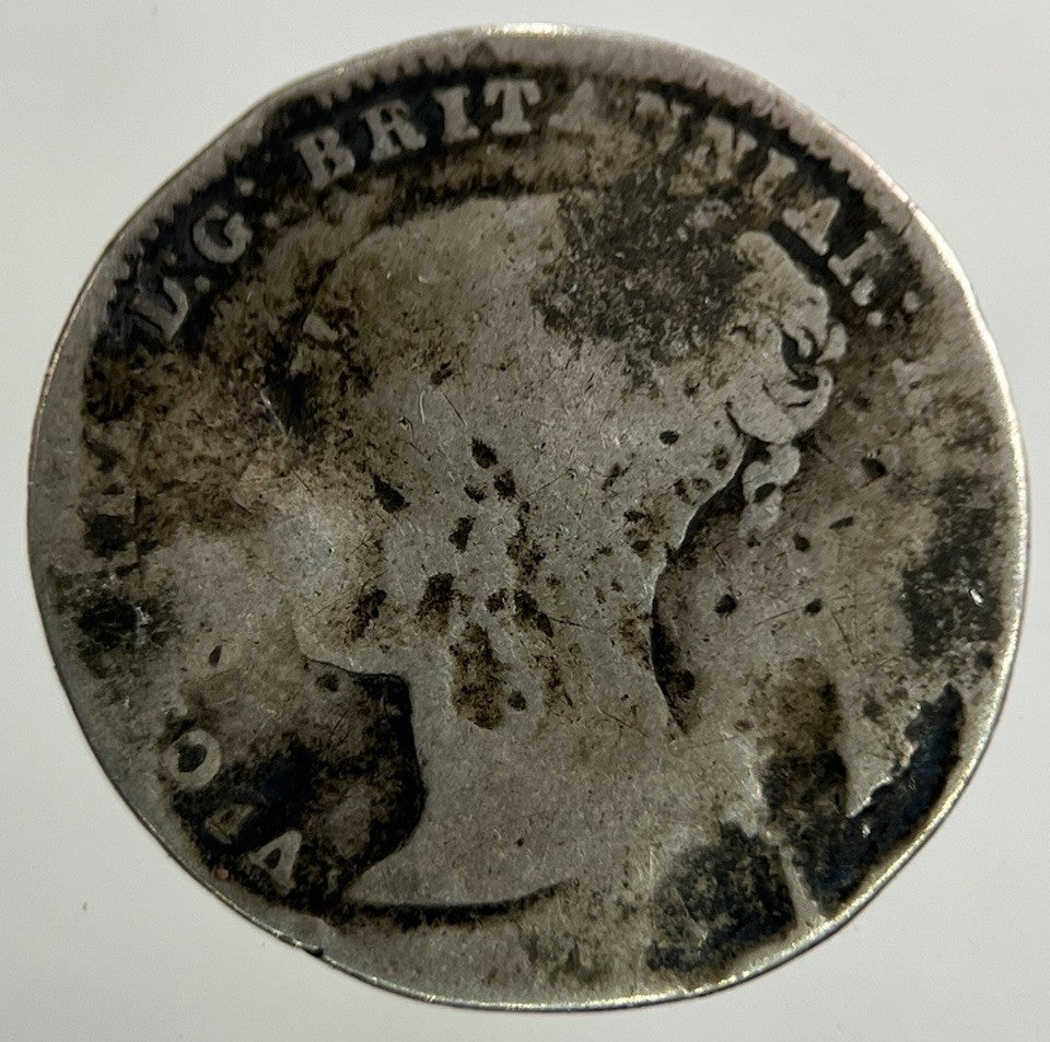 British Victoria Threepence Silver Coin | Worn Grade
