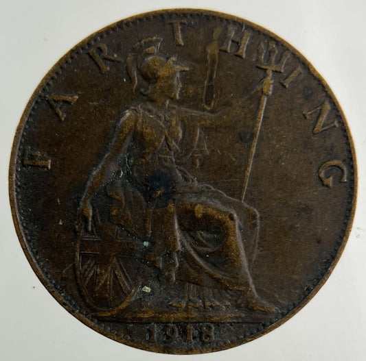 1918 George V Farthing Coin | Collectable Grade