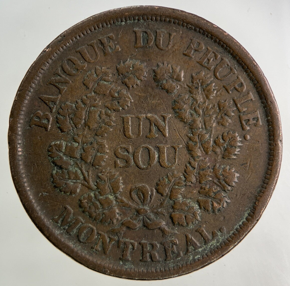 Canada Bank Token 1 Un Sou Montreal Coin | Fine Collectable Grade