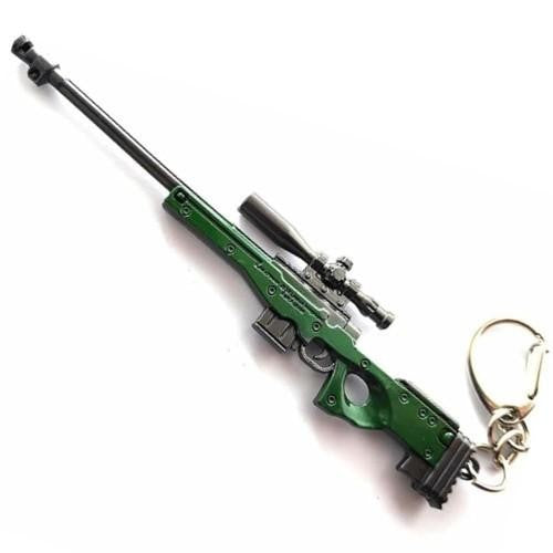 Mini Metal Green Sniper Rifle With Scope Gun Keyring Premium Keychain Gift UK