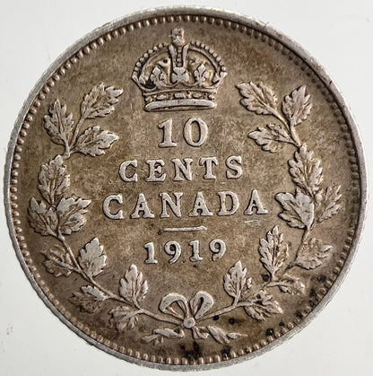 1919 Canada 10 Cents Silver Coin | Very High Grade