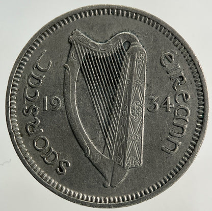 1934 Irish Threepence Coin | Fine Collectable Grade