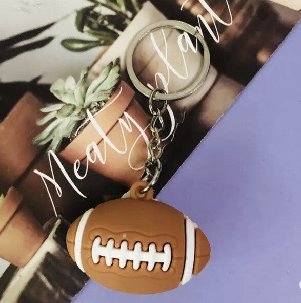 Mini American Football Sports Ball Shaped Keyring Premium Keychain Gift UK