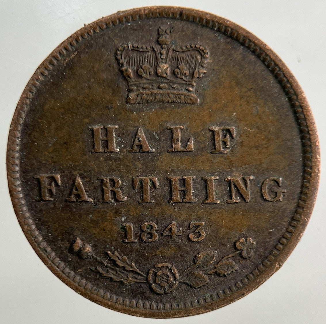 1843 Victoria Half Farthing Coin | Fine Collectable Grade