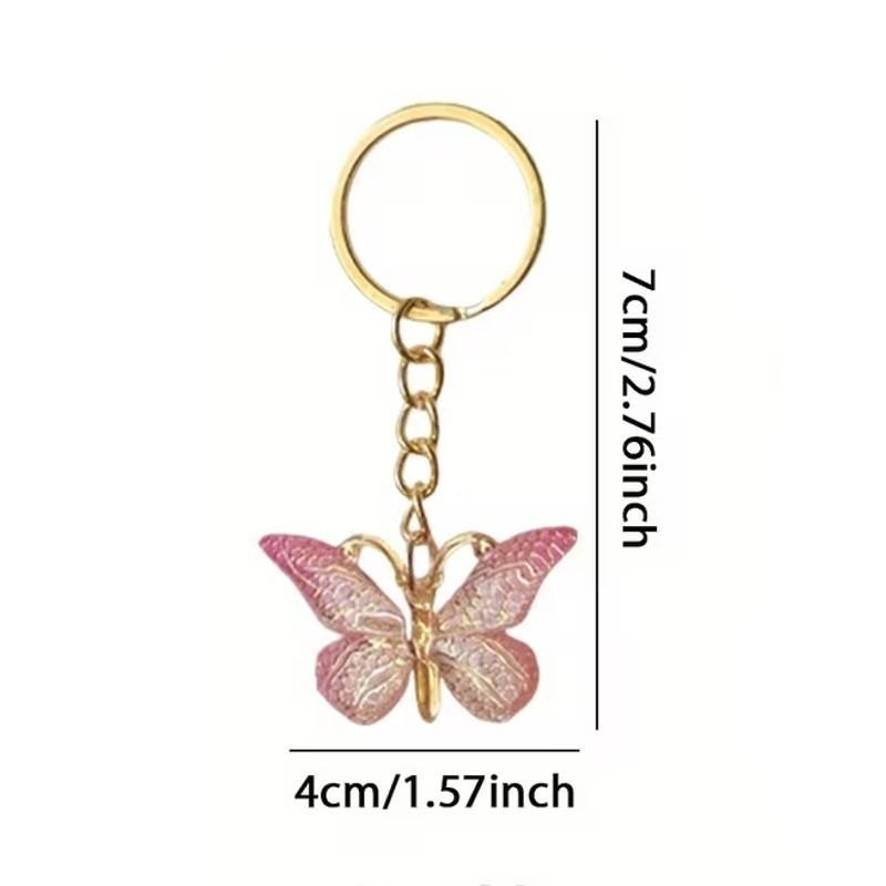 Mini Cute Purple & Gold Butterfly Keyring Premium Keychain Gift UK