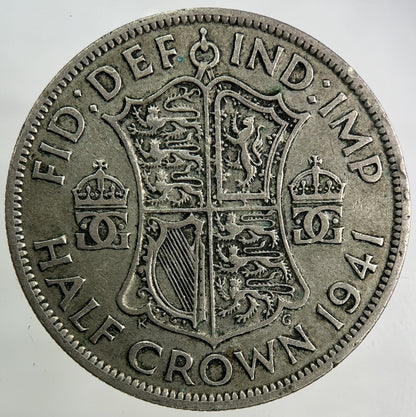 1941 George VI Half - Crown Silver Coin | Fine Collectable Grade