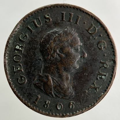 1806 George III 3rd Farthing Coin | Fine Collectable Grade