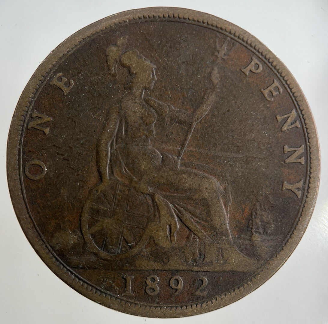 1892 Victoria One Penny Coin | Fine Collectable Grade