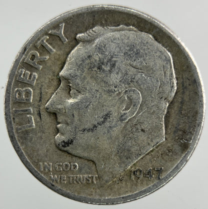 1947 US USA Roosevelt Dime Silver Coin | Collectable Grade