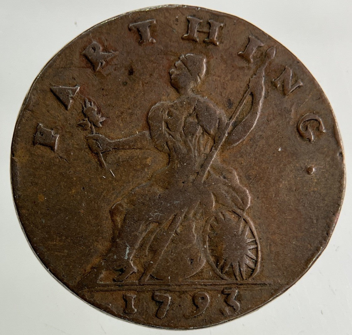 1793 Middlesex Sir Isaac Newton Farthing Coin | Fine Collectable Grade