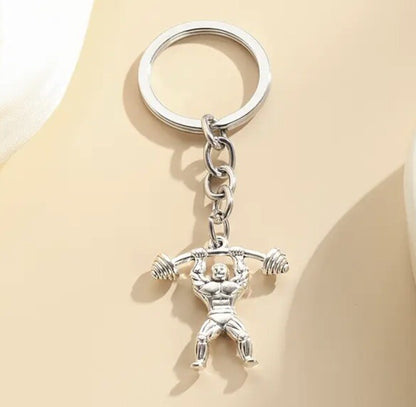 Mini Metal Bodybuilder Strong Man Gym Weights Keyring Premium Keychain Gift UK