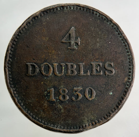 1830 Guernsey 4 Doubles Coin | Collectable Grade
