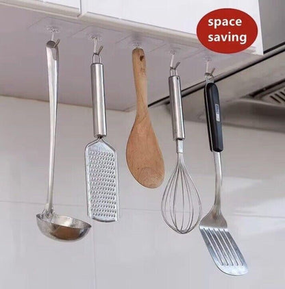 10 x Wall Hooks Hanging Adhesive Hooks - No Drilling for Clothes Kitchen & Bath