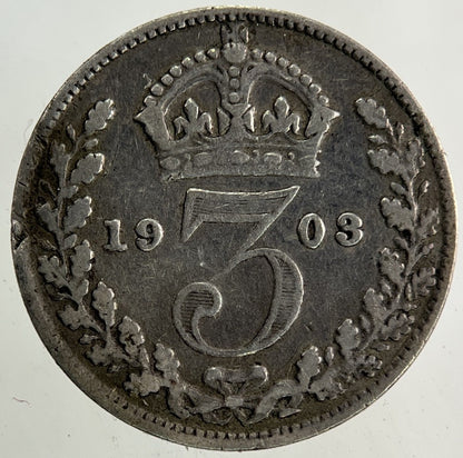 1903 Edward VII Threepence Silver Coin | Fine Collectable Grade