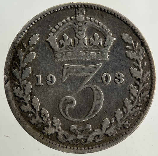 1903 Edward VII Threepence Silver Coin | Fine Collectable Grade