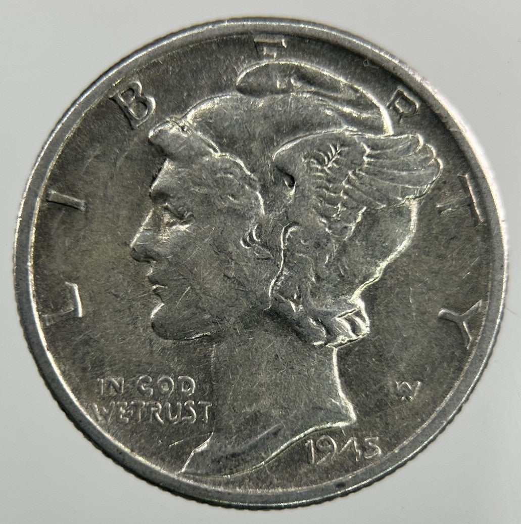 1945 US USA Mercury Dime Silver Coin | Fine Collectable Grade