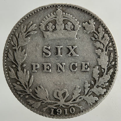 1910 Edward VII Sixpence Silver Coin | Collectable Grade
