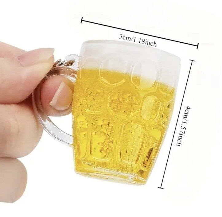 Mini Beer Pint Glass Keyring Premium Keychain Gift UK