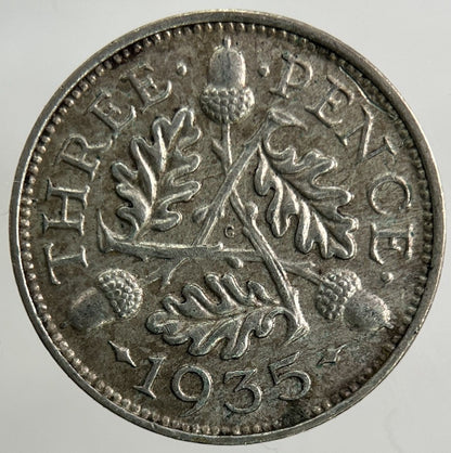 1935 George V Threepence Silver Coin | Very High Grade