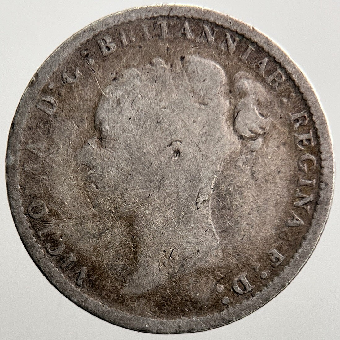 1884 Young Head Victoria Threepence Silver Coin | Fair Grade | a2732