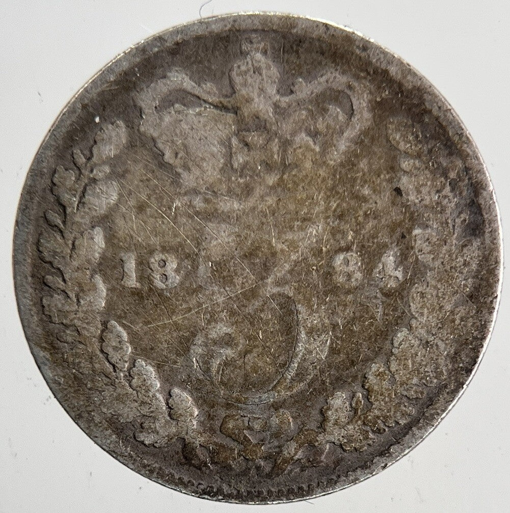 1884 Victoria Threepence Silver Coin | Collectable Grade | a6890