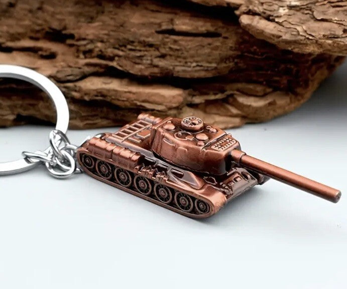Mini Metal Tank With Rotating Turret Keyring Premium Keychain Gift UK