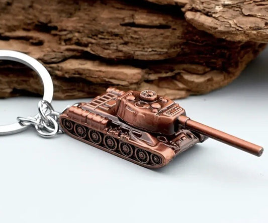 Mini Metal Tank With Rotating Turret Keyring Premium Keychain Gift UK
