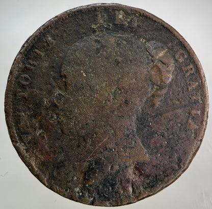 1855 Victoria One Penny Coin | Fair Grade