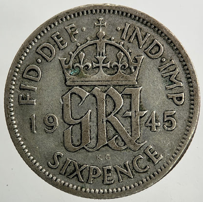 1945 George VI Sixpence Silver Coin | Collectable Grade