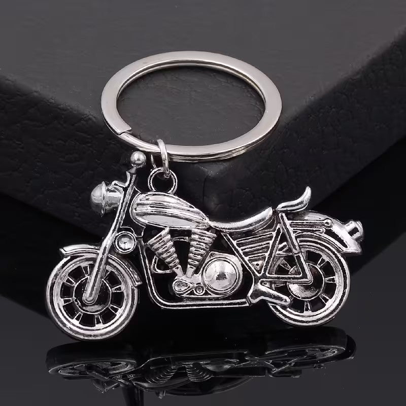Mini Metal Classic Motorbike Keyring Keychain Gift UK