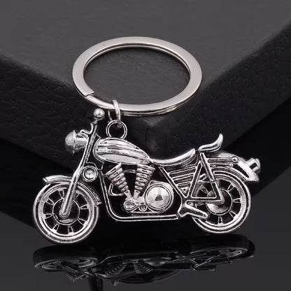 Mini Metal Classic Motorbike Keyring Keychain Gift UK