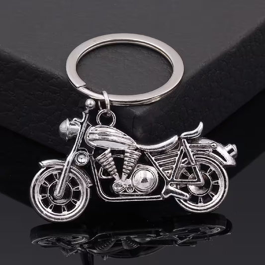 Mini Metal Classic Motorbike Keyring Keychain Gift UK