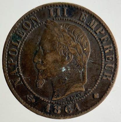 1861 France 1 Un Centime Coin | Very High Grade