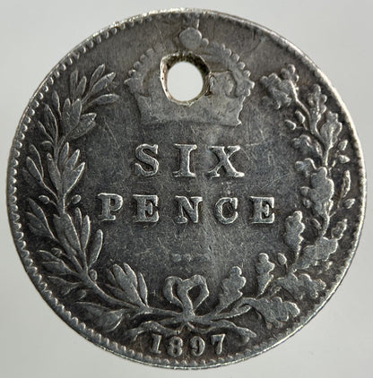 1897 Victoria Sixpence Silver Coin | Collectable Grade