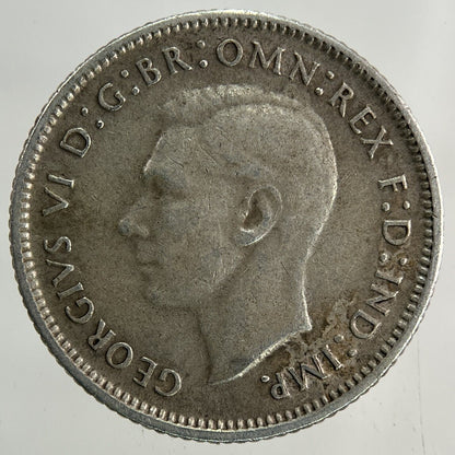 1945 Australia Sixpence Silver Coin | Very High Grade