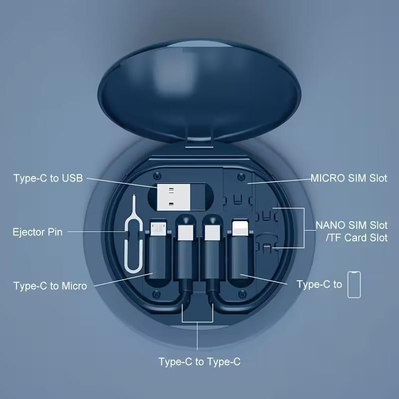 5 in 1 Charging Kit Multiple Adapters Type C/A/Micro/Lightning iPhone Samsung