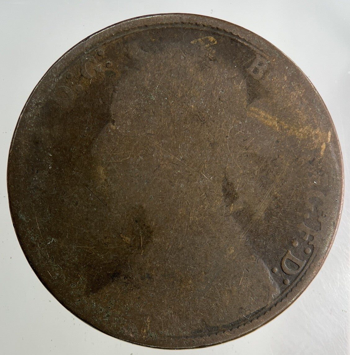 1879 Victoria One Penny Coin | Worn Grade
