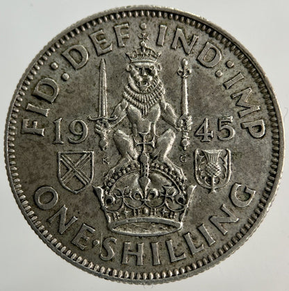 1945 George VI Shilling Silver Coin | Very High Grade