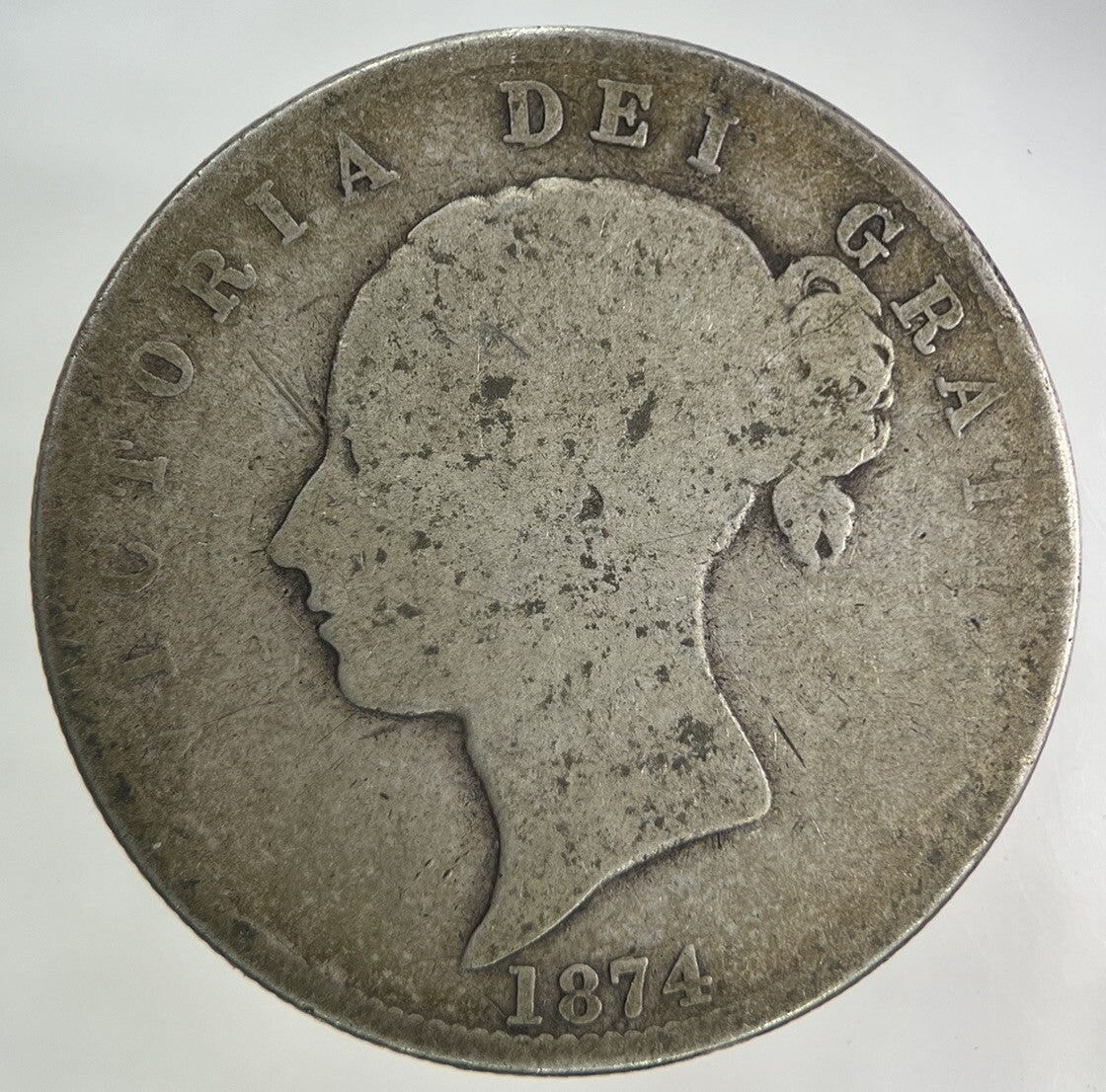 1874 Victoria Half - Crown Silver Coin | Collectable Grade