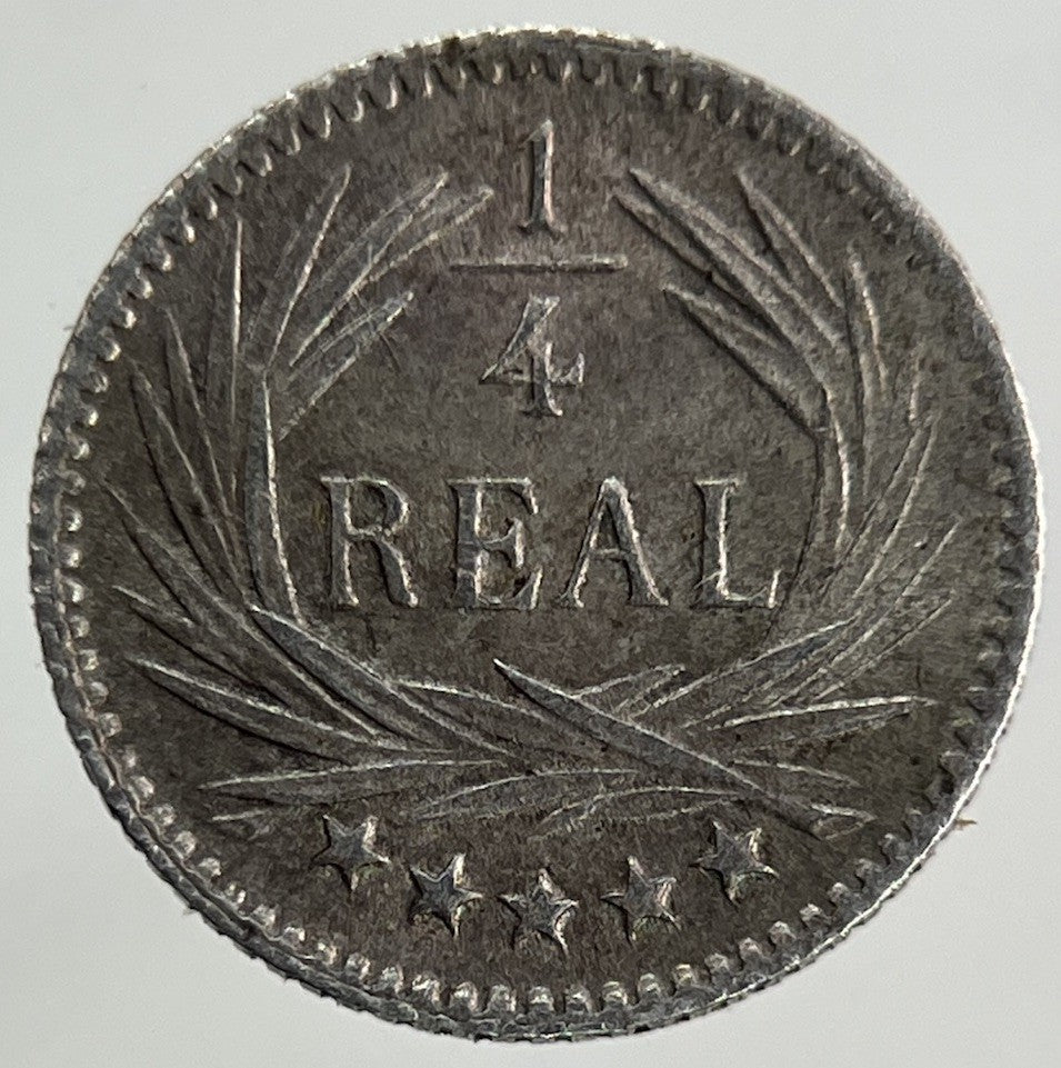 1896 Guatemala 1/4 Quarter Real Silver Coin | Very High Grade
