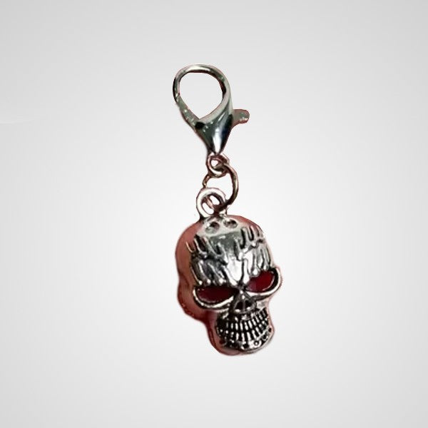 Mini Metal Gothic Skull Keyring Clip Charm Premium Keychain Gift UK