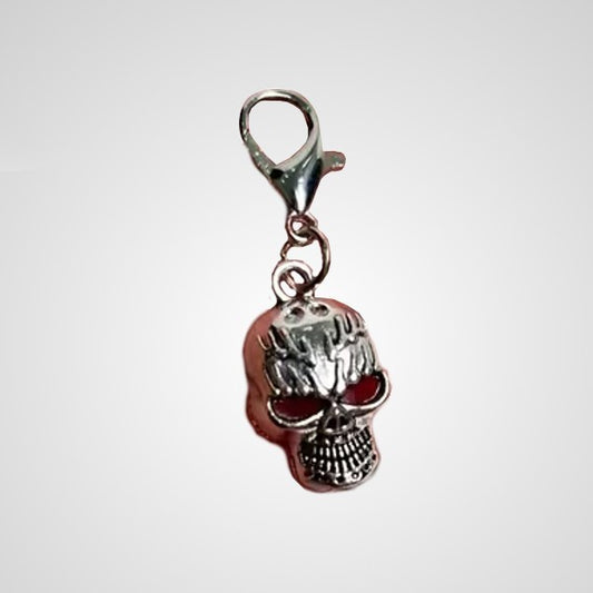 Mini Metal Gothic Skull Keyring Clip Charm Premium Keychain Gift UK