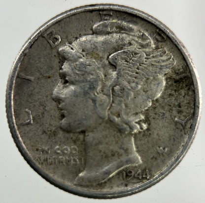 1944 US USA Mercury Dime Silver Coin | Fine Collectable Grade