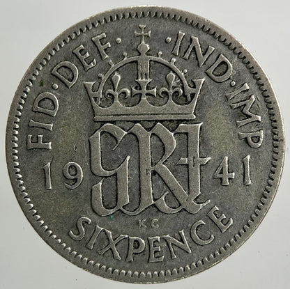 1941 George VI Sixpence Silver Coin | Collectable Grade