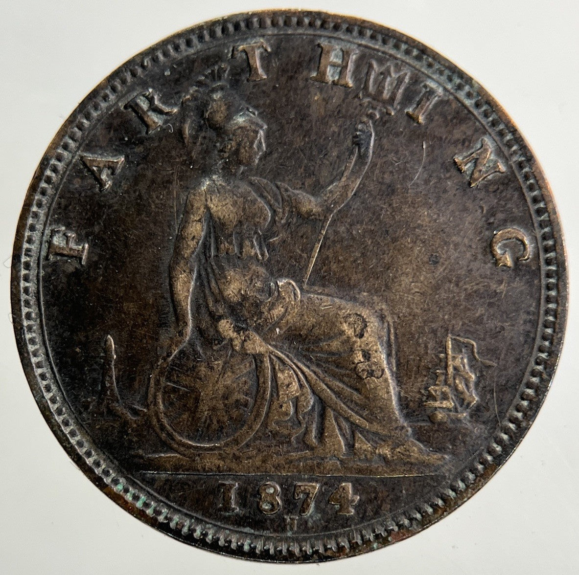 1874 - H Victoria Farthing Coin | Fine Collectable Grade