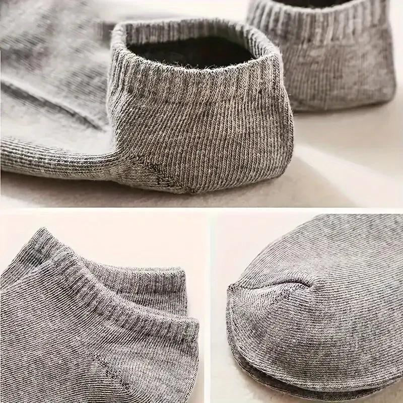 10 Pack Womens Trainer Grey Ankle Socks Invisible Cotton Low Cut Sports Sock
