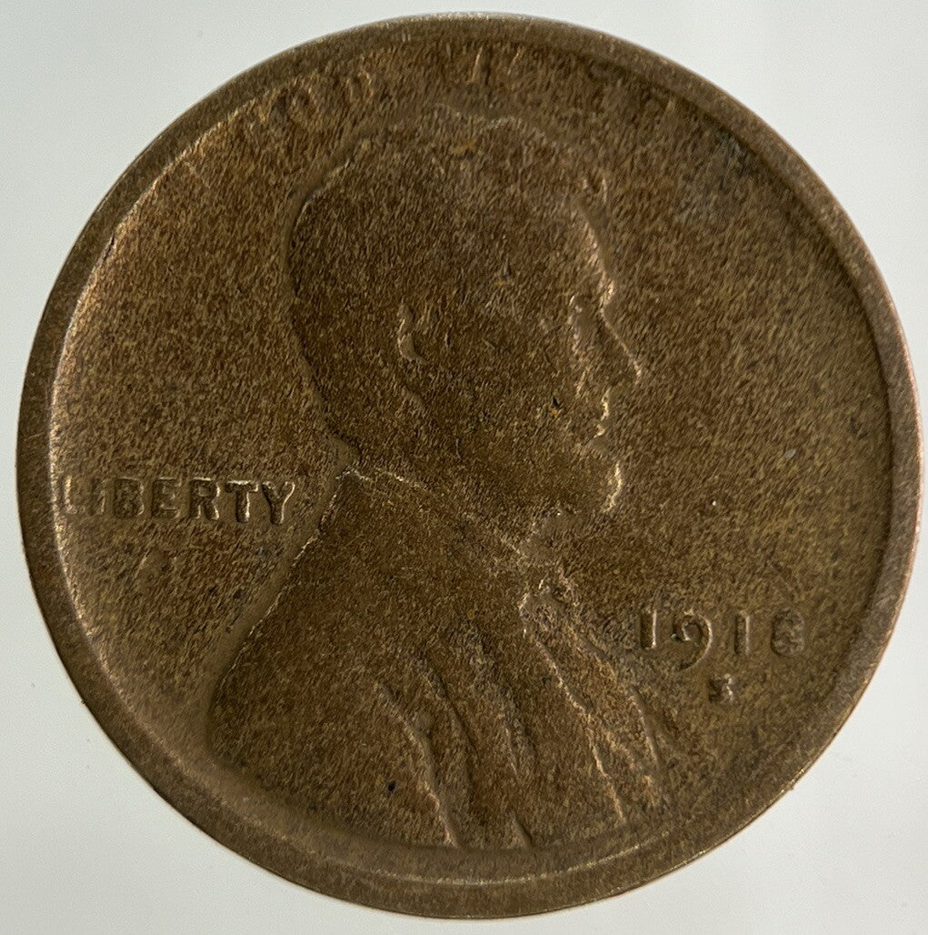 1918 - S US USA Wheat Cent Coin | Collectable Grade