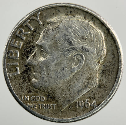 1964 - D US USA Roosevelt Dime Silver Coin | Collectable Grade