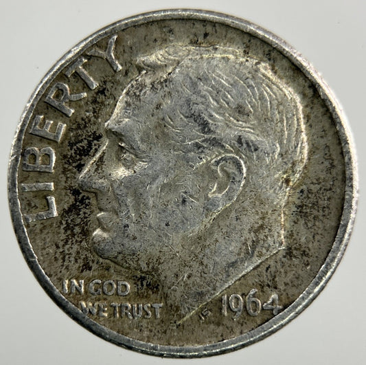 1964 - D US USA Roosevelt Dime Silver Coin | Collectable Grade