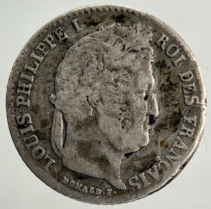 1842 France 1/4 Quarter Franc Silver Coin | Fine Collectable Grade